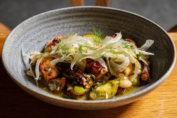 Grilled octopus with salsa verde