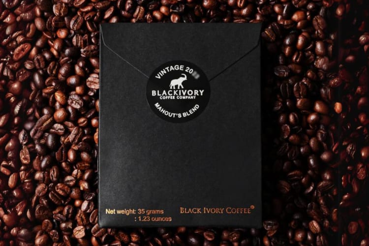 Bag of Black Ivory coffee