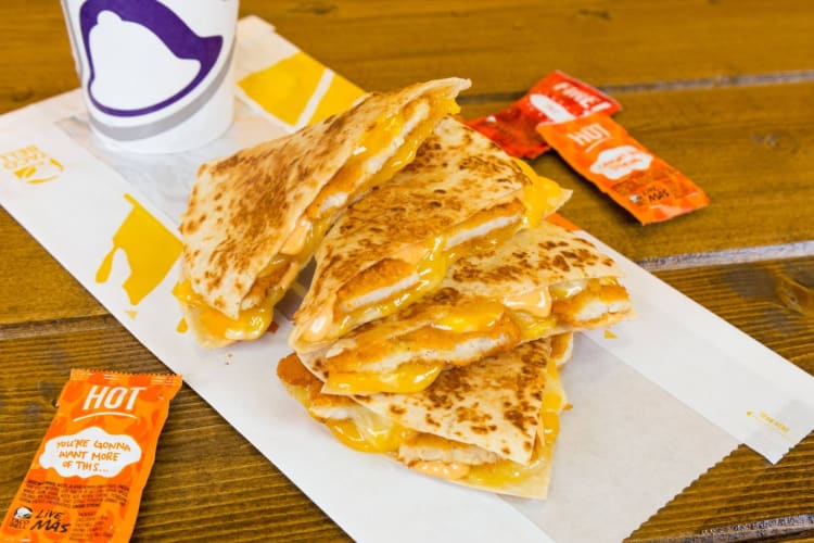 Chicken quesadilla from Taco Bell