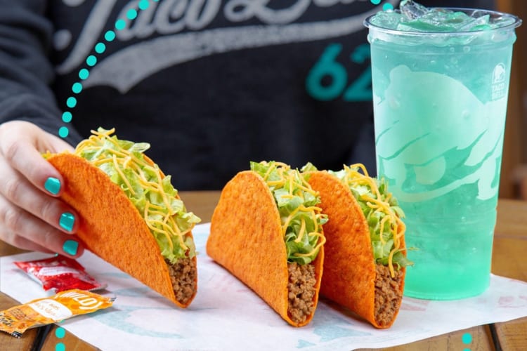 Three Nacho Cheese Doritos Locos Tacos