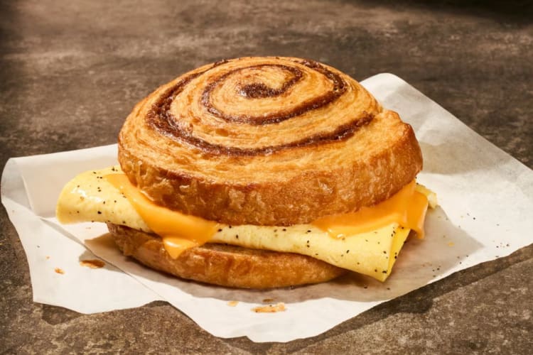 Panera CinnaScramble served with egg and cheese