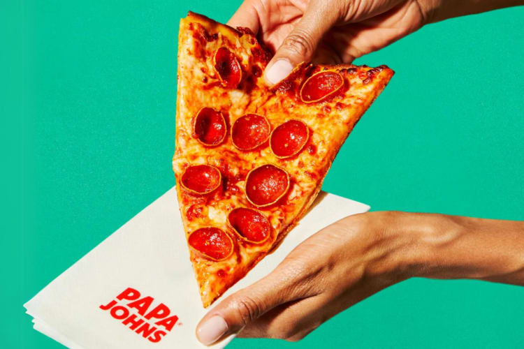 Slice of Papá John's Crispy Cuppy 'Roni 