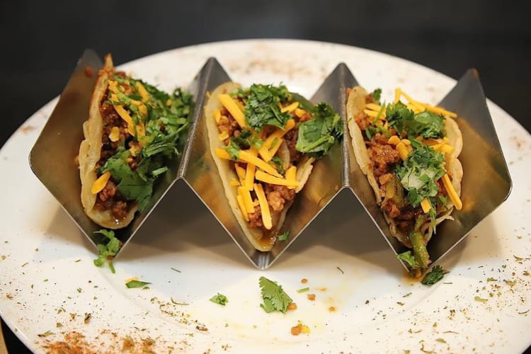 three short rib street tacos