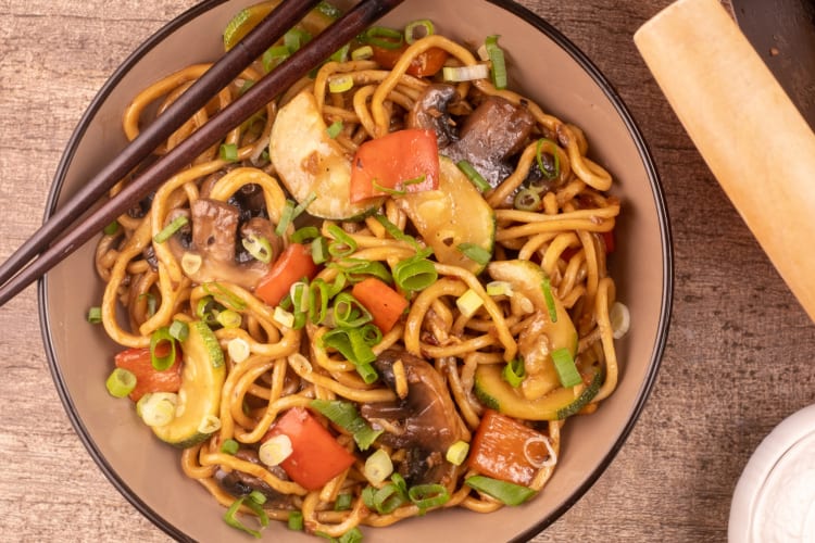 Bowl of vegetable lo-mein