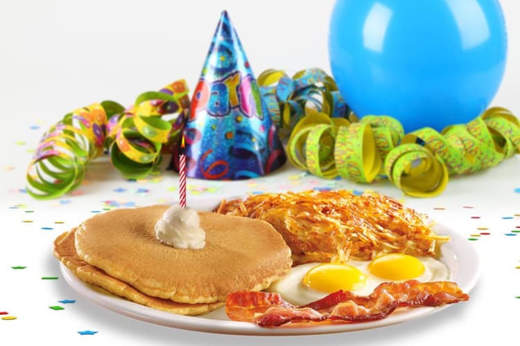 pancake free birthday food at Denny's