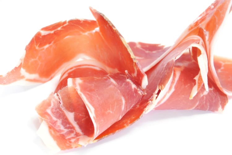 Slices of Serrano ham