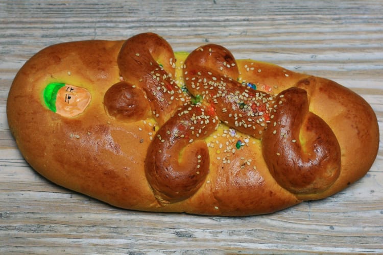 Peruvian bread tanta wawa in the shape of a baby