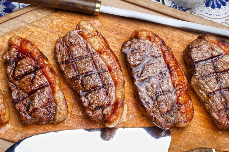 Sliced juicy picanha grilled perfectly