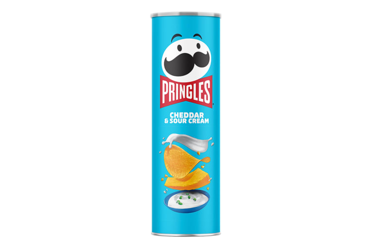 A tube of Cheddar and Sour Cream Pringles