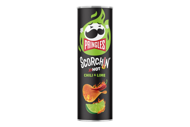 A tube of Scorchin’ Chili and Lime Pringles