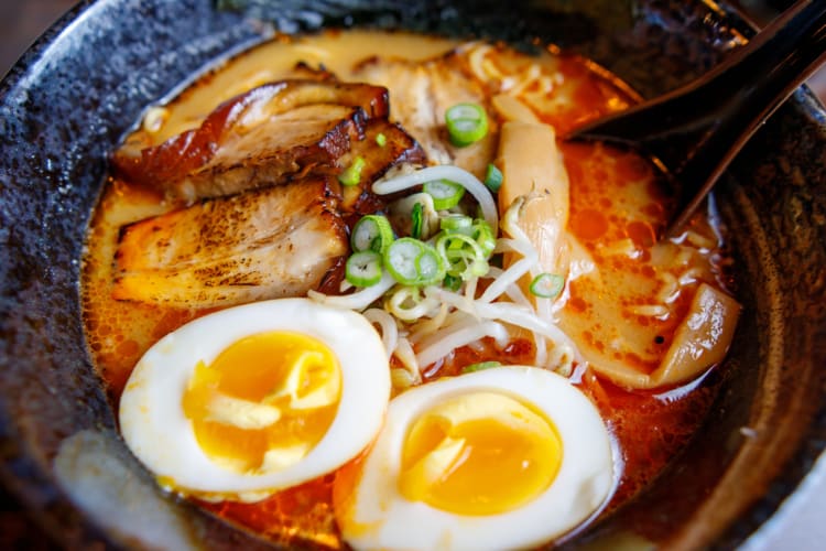 Spicy tonkutsu is an delicious choice for ramen in Edmonton