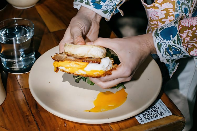 Bacon, egg and cheese sandwich
