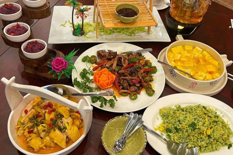 Various meals from Sky Pavilion in NYC