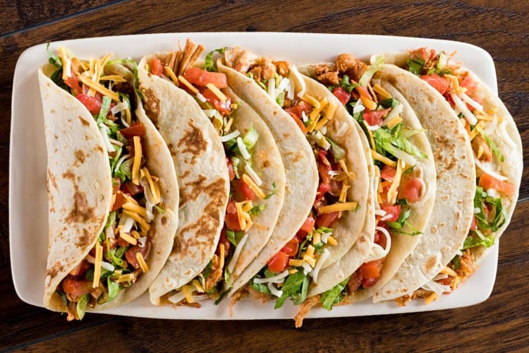Tacos from On the Border, a restaurant where kids eat free