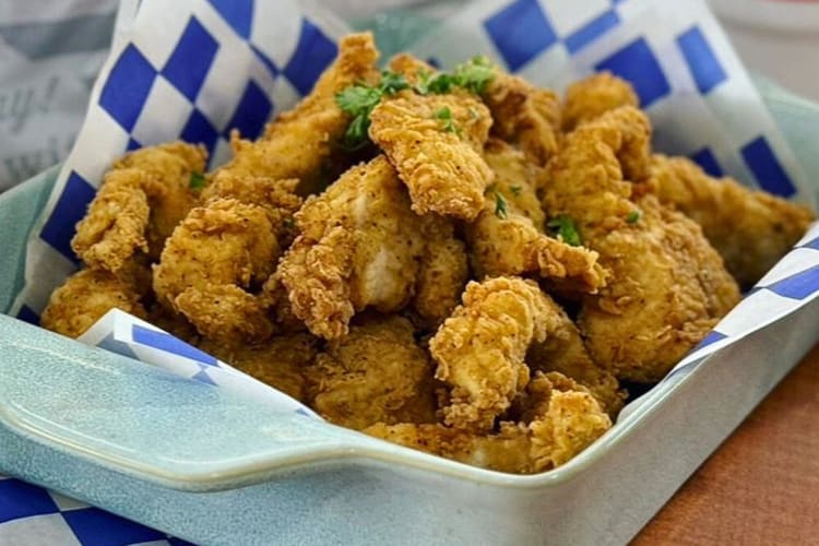 Chicken tenders from Luby’s, a restaurant where kids eat free
