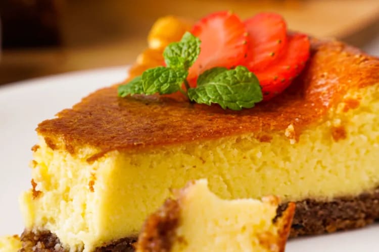 A cheesecake is a romantic dinner idea for a dessert.
