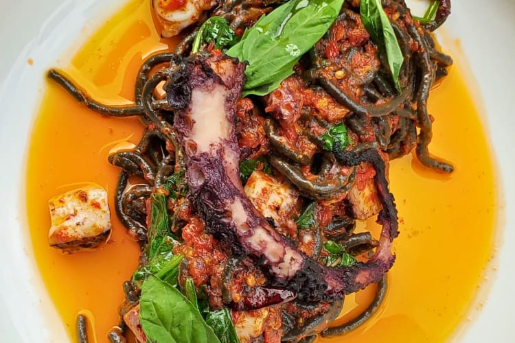 A pasta dish from one of the romantic restaurants in Philadelphia.