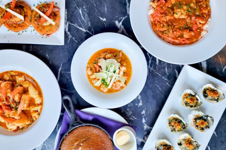 A variety of dishes from a romantic Philadelphia restaurant.