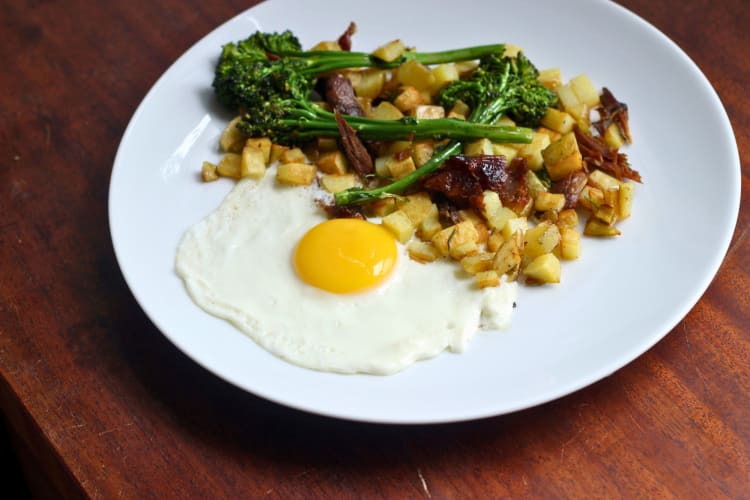 Duck Confit with Potatoes and Sunny Side Up Egg