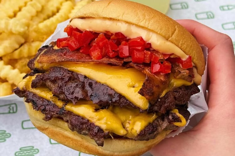 The SmokeShack Quad Burger from the Shake Shack secret menu