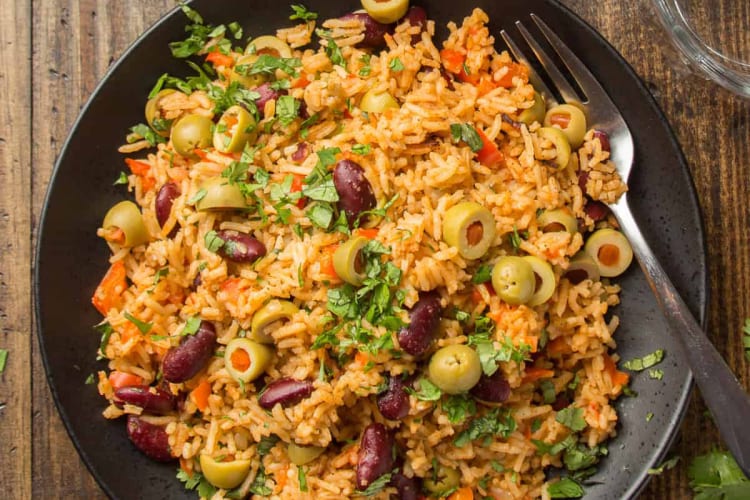 one pot spanish rice and beans are an enticing one pot meal 