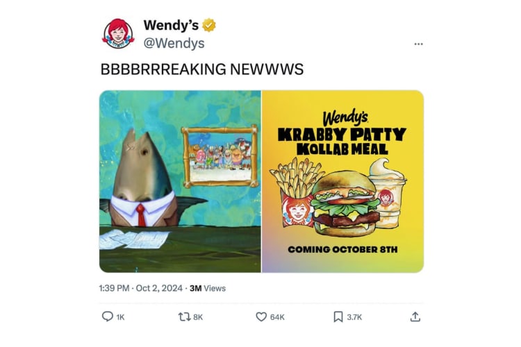 New SpongeBob Krabby Patty at Wendy’s 