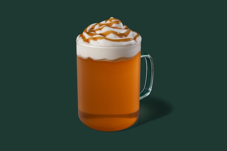 Caramel Apple Juice is a popular Starbucks drink without caffeine