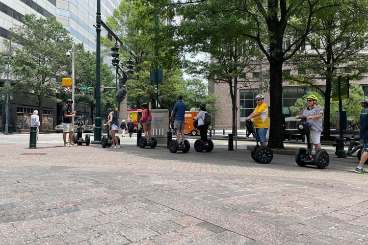 People taking a Segway tour with Charlotte NC Tours