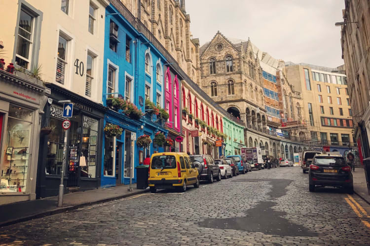 Victoria Street in Edinburgh, Scotland