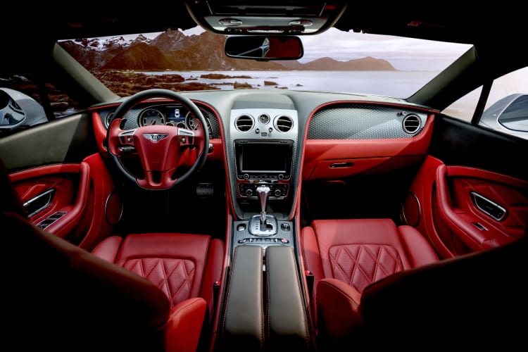 The interior of an expensive car