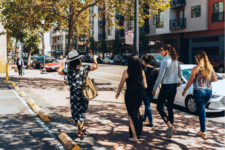 Women going on a food tour