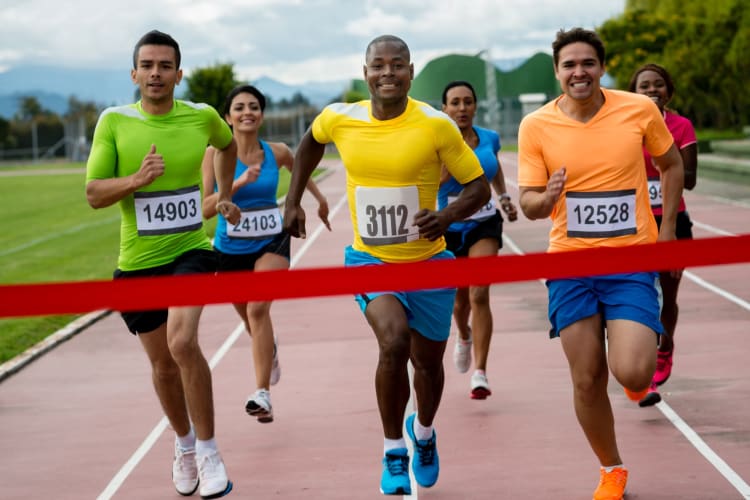 People running a marathon