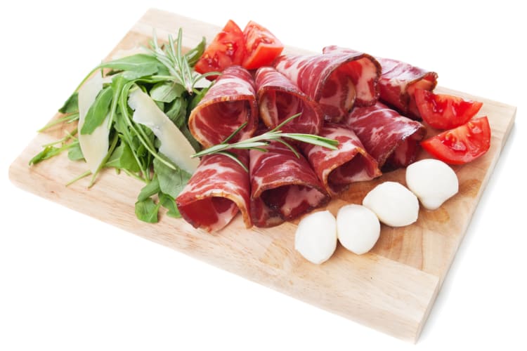 Charcuterie board with capicola