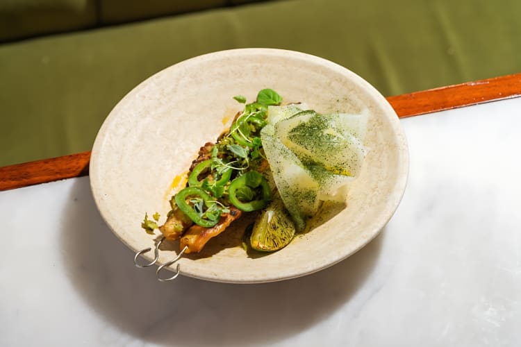 Try the mushrooms skewers at this vegan restaurant in London