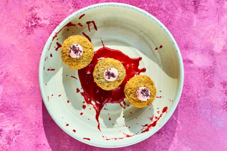 Shiitake and chestnut mushroom croquettes