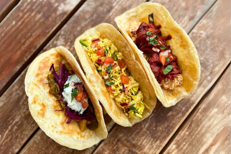 Enjoy some indian tacos at this vegan restaurant in London