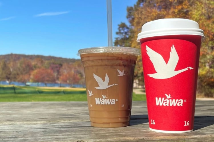 Cup of coffee and iced coffee from Wawa's secret menu