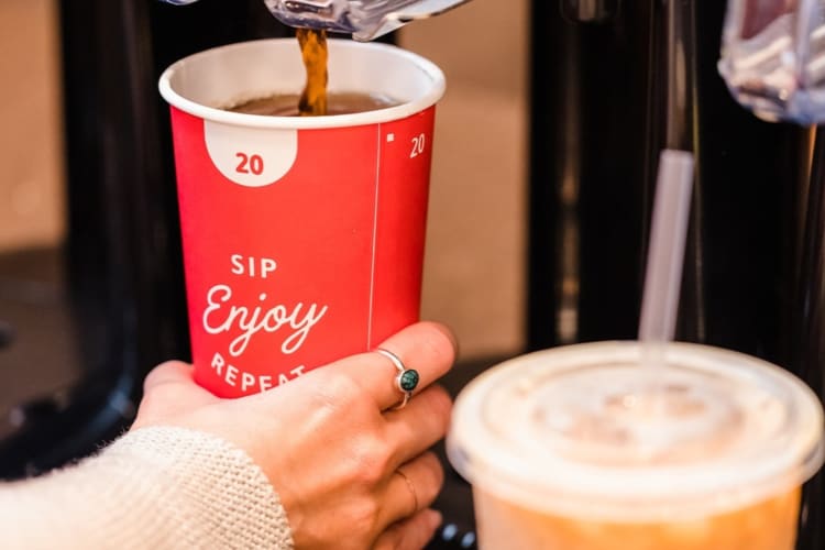 Wawa coffee being poured in a cup