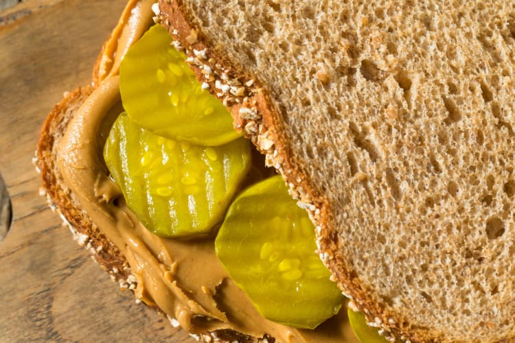 Peanut Butter and pickles is a tangy weird food combo