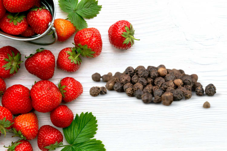 Strawberries with black pepper