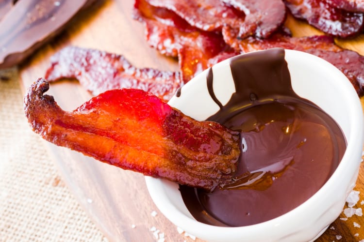Bacon and chocolate is a delicious weird food combo