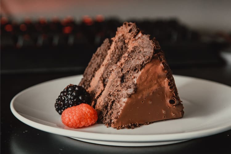 Slice of chocolate cake