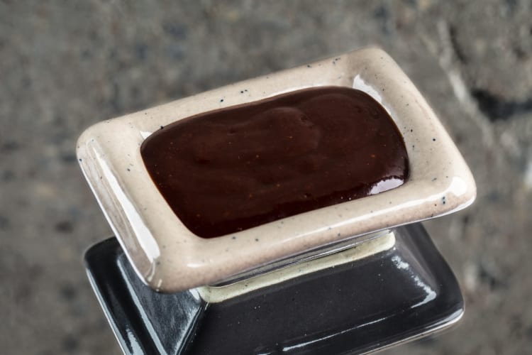Hoisin sauce served on a plate