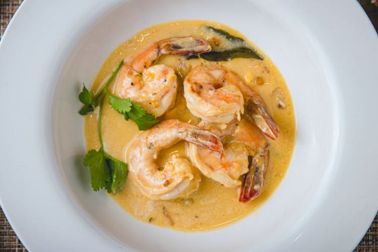 Shrimp in Garlic butter saffron Sauce