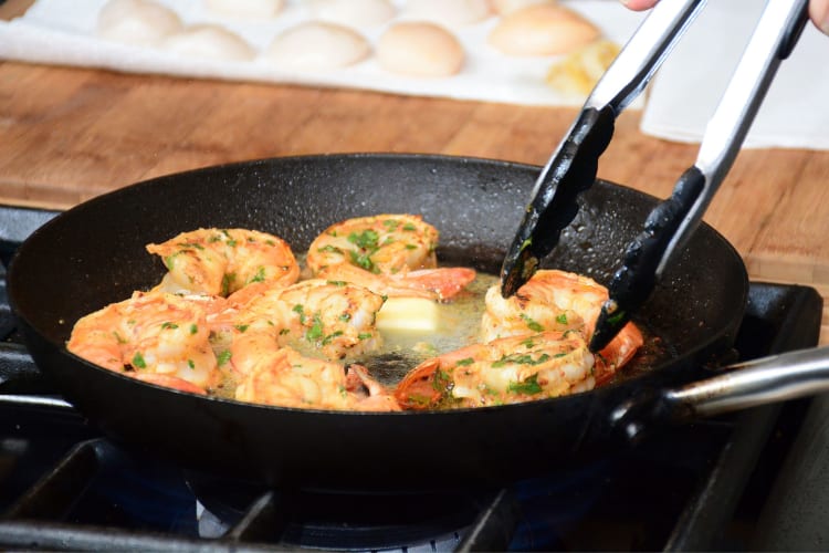 cooking shrimp