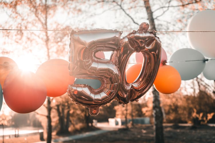 50th birthday party balloons