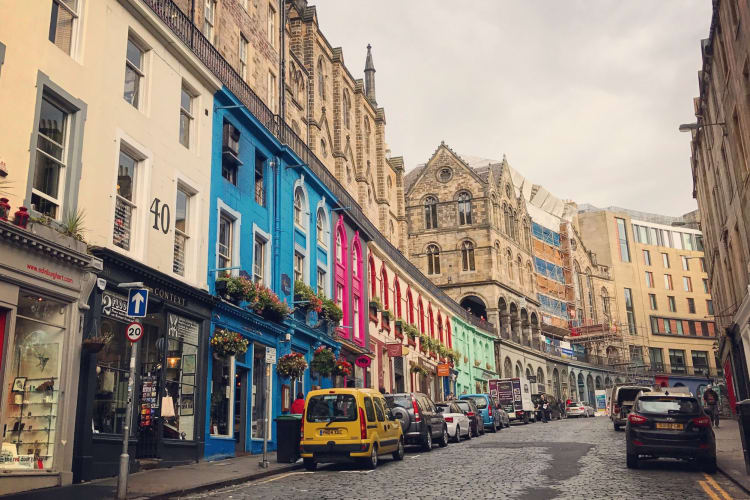 Find cafés down Victoria Street for an Edinburgh breakfast.