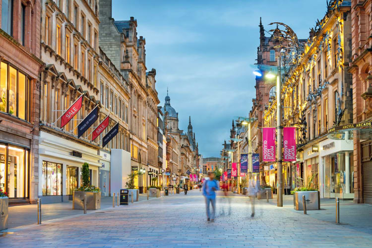 Buchanan Street shopping district in Glasgow