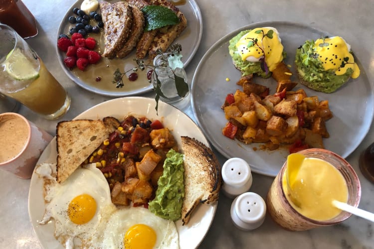 brunch spread of food