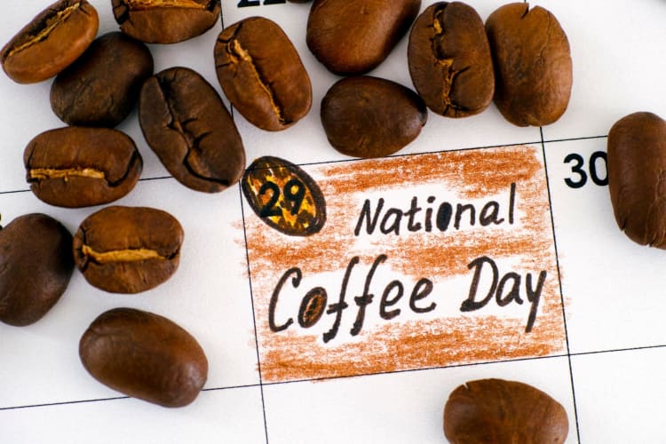 calendar marked with National Coffee Day